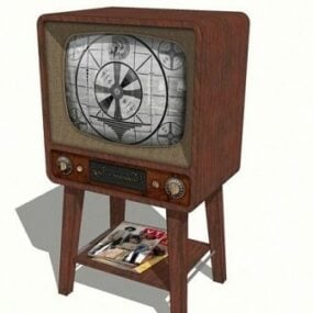 3D-Modell eines Vintage-Fernsehers