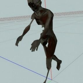 Modello 3d di rig animato zombie