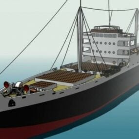 Modelo 3d de navio de carga