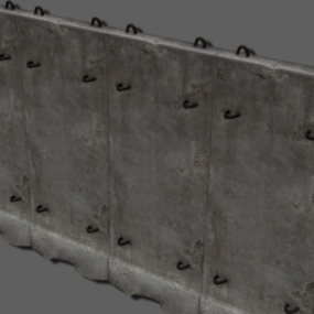 Stary model betonowej ściany 3D