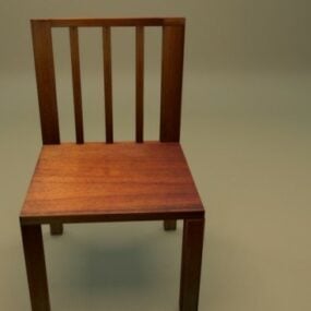 Modello 3d della sedia in legno Asia