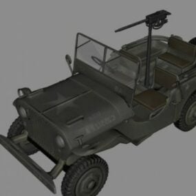 نموذج سيارة جيب الحرب العالمية الثانية ثلاثي الأبعاد