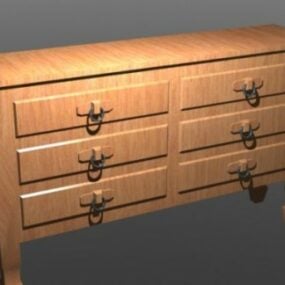 Classic Wooden Drawer 3d model