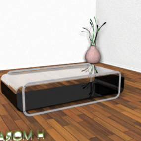 लिविंग रूम आधुनिक ग्लास टेबल 3डी मॉडल