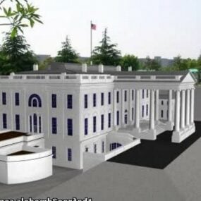 Modelo 3d de la Casa Blanca de Estados Unidos