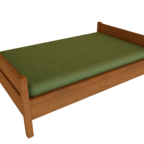 Modelo 3d de cama de solteiro