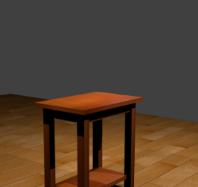 Modello 3d di mobili da tavolo in legno