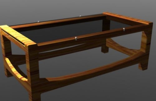 Wooden Glass Table