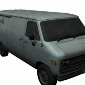 Lowpoly Modelo 3D do veículo de jogo Van