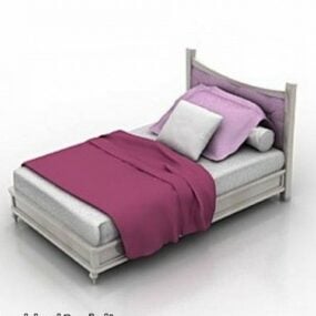 Vit säng 3d-modell