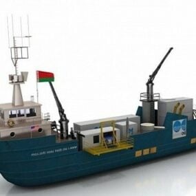 Modelo 3d de navio porta-contêineres