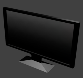 Black Lcd Screen Early Style 3d model