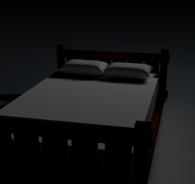 Jednoduchý 3D model postele