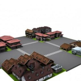 Miljø City Cross-road 3d-modell