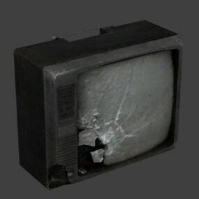 Viejo televisor destrozado modelo 3d