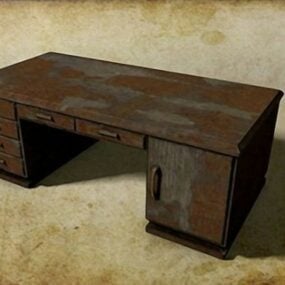 Alte hölzerne Schreibtischmöbel 3D-Modell