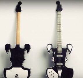 Guitarra eléctrica de rock modelo 3d