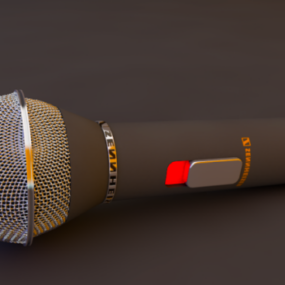 High-Poly-Mikrofon 3D-Modell