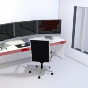 Office Computer Work Station 3d model