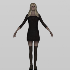 نموذج شخصية فتاة راقصة ثلاثية الأبعاد