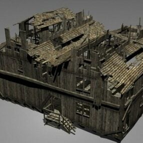 3D model starého ztroskotaného domu