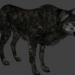 Modelo 3d de personagem de lobo