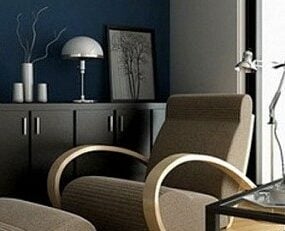 Moderni Lounge Interior 3D-malli