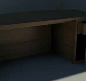 ריהוט שולחן משרדי מעץ דגם תלת מימד
