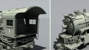 Buharlı Lokomotif Treni 3D modeli