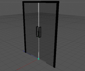 Model 3D Pintu Kaca