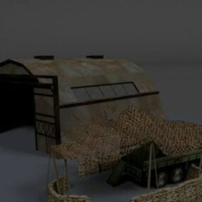 Modello 3d della scena del paesaggio militare