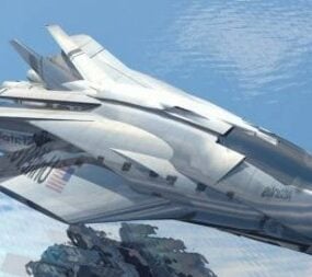 High Poly Spaceship 3d model