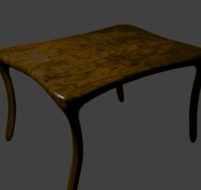 Mesa de madera retro modelo 3d