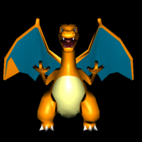 Modelo 3d del personaje del dragón Charizard