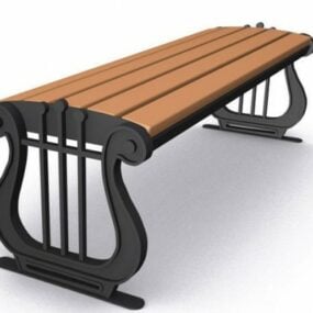 Klasický 3D model lavičky v parku