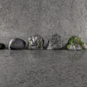 3д модель набора каменных камней