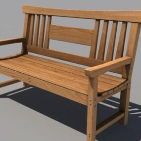 3D model silniční dřevěné lavice