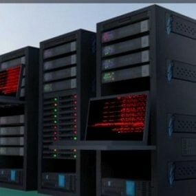 Mô hình 3d máy chủ siêu máy tính