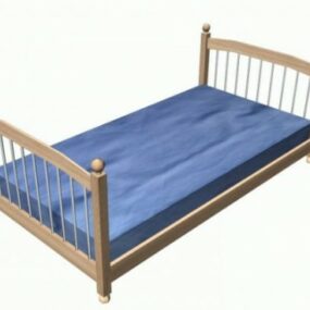 House Wooden Bed 3d model