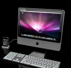 Apple Imac con tastiera modello 3d