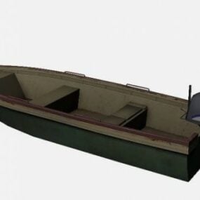 Model 3D drewnianej łodzi