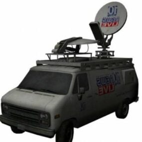 Van With Antenna 3d model