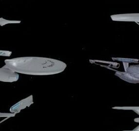 Modello 3d della nave Uss Enterprise