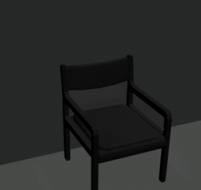 Old Style Wooden Chair 3d model