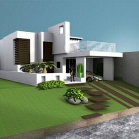 Hus Villa Residence Byggescene 3d-modell