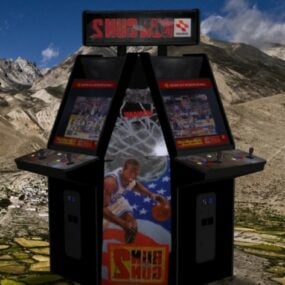 Jalankan Dan Tembak Mesin Game Arcade model 3d