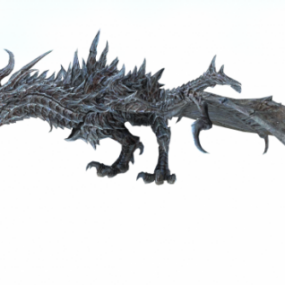 Modelo 3d del personaje del dragón Alduin