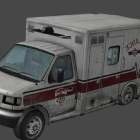 3D model havarovaného vozu sanitky