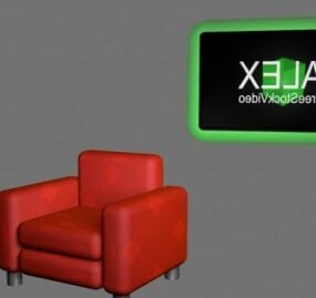 Rectangular Armchair Furniture 3d model