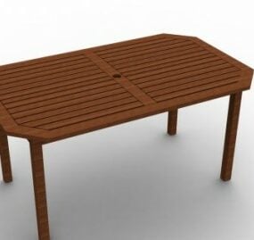 Table En Bois 3 Peaux modèle 3D